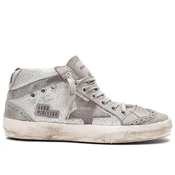 Golden Goose Shoes - Silver sparkly Golden Goose Midstar sneakers
